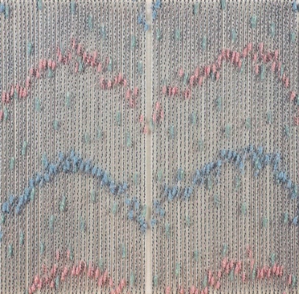 Shobha Broota AERIAL VIEW III 2007 Strings on canvas 10 x 10 in.