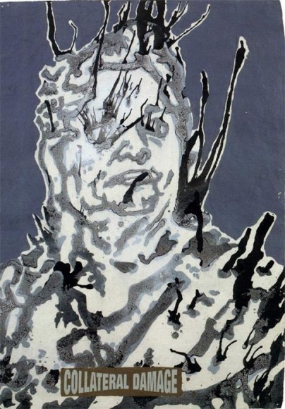 Jitish Kallat COLLATERAL DAMAGE Mixed media on handmade paper 29.5 x 21.5 in.