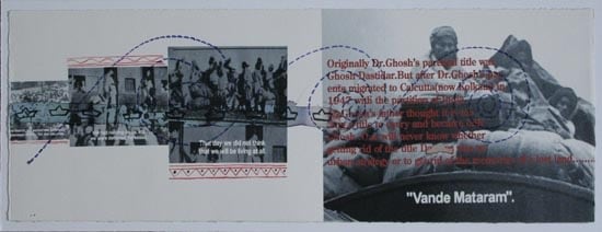 Sanchayan Ghosh A RED INDIAN GHOS(H)T IN NEW YORK - EPISODE 1-G 2007 Inkjet print & drawing on somerset paper (a book folio with three epsiodes with seven pages each) 8 x 22 in.