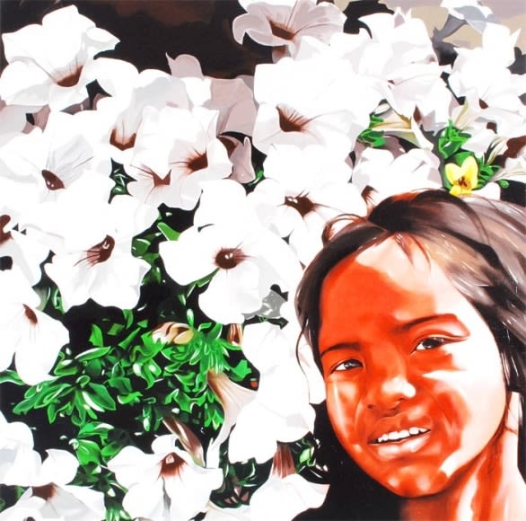 Binoy Varghese REFUGEES / THEIR OWN LANDS - IV 2009 Acrylic on canvas 48 x 48 in.