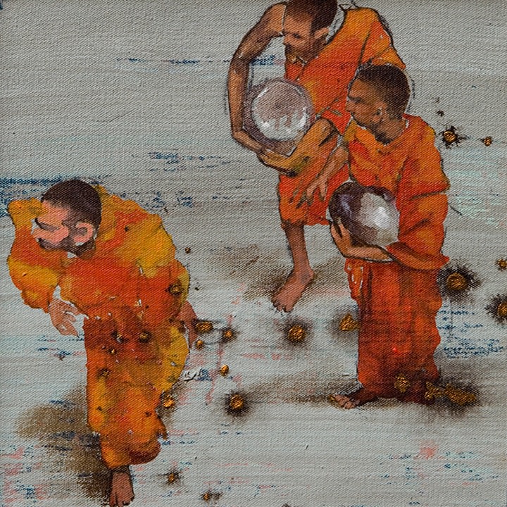 G. R. Iranna BIKSHU 2 2013 Acrylic on canvas 12 x 12 in.