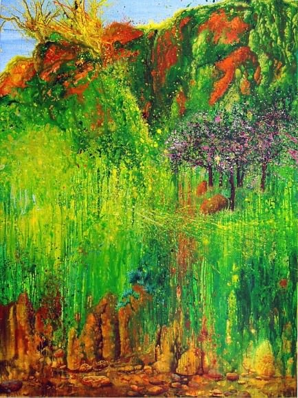 Mala Iqbal HILLSIDE 2008 Acrylic on linen 48 x 36 in. NFS