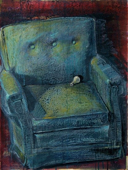 Indrapramit Roy THINKING CHAIR Mixed media on paper 29 x 21 in. SOLD