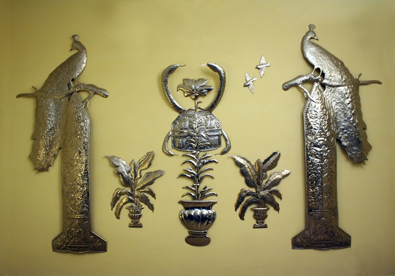 Adeela Suleman, Untitled I (Peacock with Missiles), 2010, Steel, Dimensions variable