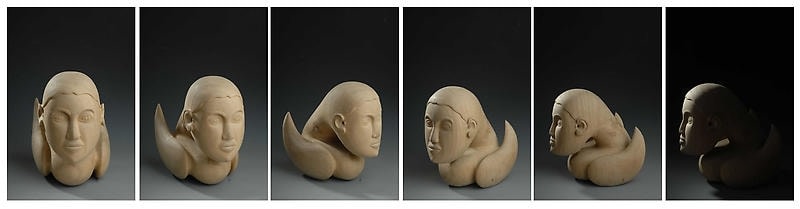 Mayyur Gupta APSARA 2006 - 07 Wood 15 x 11 x 15 in. (Multiple views of the same sculpture )