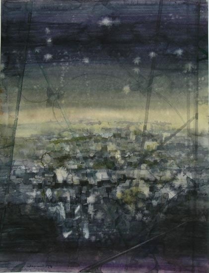 Indrapramit Roy UNTITLED CITIES 1 Watercolor on paper 23 x 18 in. SOLD