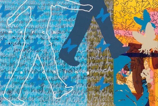 Pampa Panwar MARCH MARCHING 2007 Acrylic on canvas 48 x 72 in. SOLD