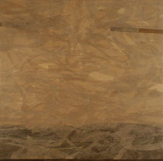 Yogesh Rawal UNTITLED 20 2007 Tissue paper, cellulose & synthetic resin on wood 48 x 48 in.