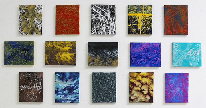 Nitin Mukul 15 Views, 2016 Oil and acrylic on canvas 15 panels - 8h x 10w in each