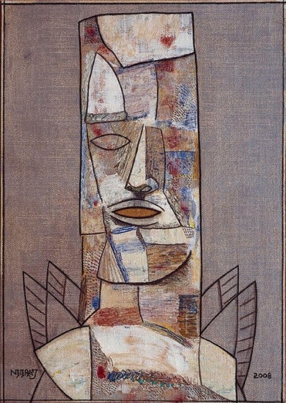 Neeraj Goswami MAN WITH TWO PAIRS OF WINGS 2008 Acrylic on canvas 46.5 x 33 in.