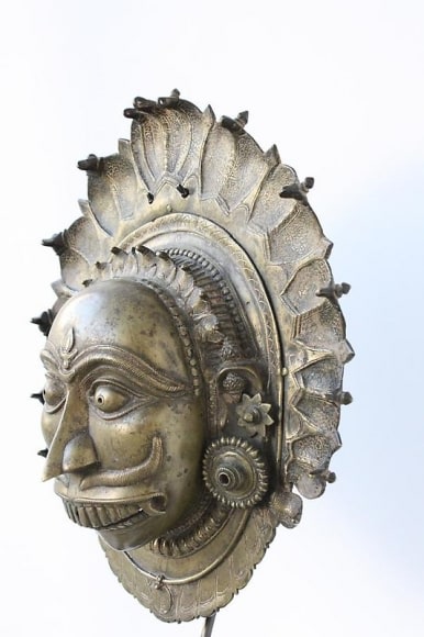 Shiva- Bhuta Mask Southern India, Karnataka, Tulu Naidu Region c. 18th century Copper alloy Height: 12.5 in.