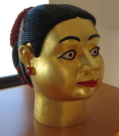 Ravinder Reddy UNTITLED - HEAD 2 2006 Polyester resin fiberglass-enamel paint, gold gild 21.5 x 16 x 22 in. NFS