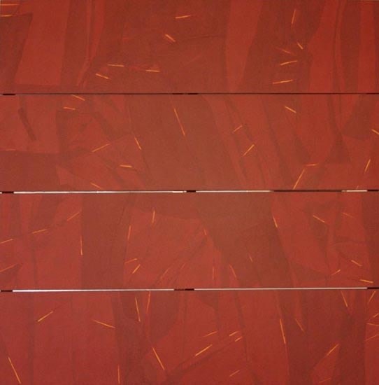 Yogesh Rawal UNTITLED 38 2007 Tissue paper, cellulose & synthetic resin on wood 48 x 48 in.