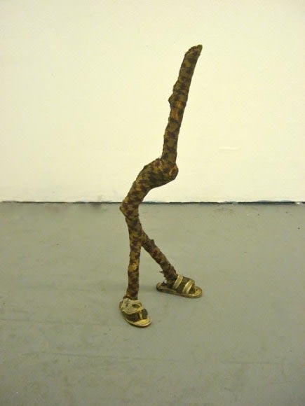 Saad Qureshi IF I WERE SOMEONE ELSE 2010 Wood, fabric, engine oil and leather 13.5 x 5 x 4 in.