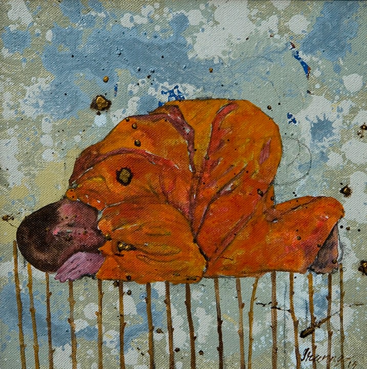 G. R. Iranna PRAY 6 2013 Acrylic on canvas 12 x 12 in.