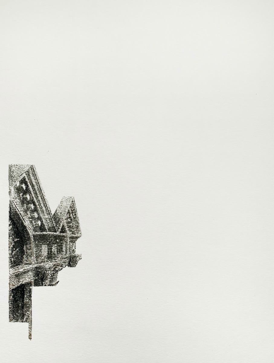 Najmun Nahar Keya Corinthian Dhaka (21) Charcoal, graphite, rabbit skin glue, silver, on Fabriano archival paper 11 x 14 2019