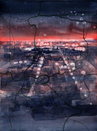 Indrapramit Roy FLANEUR 2007 Watercolor on paper 55.5 x 41 in. SOLD