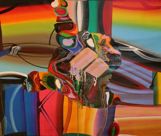 Bose Krishnamachari STRETCHED BODIES 24 2007 Acrylic on canvas 48 x 48 in. NFS