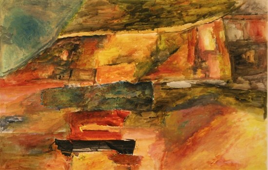Ram Kumar ABSTRACT LANDSCAPE 2 2001 Acrylic on paper 23 1/4 x 36 in.
