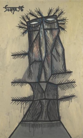 F. N. Souza CHRIST ON PALM SUNDAY 1956 Oil on board 48 x 30 in.