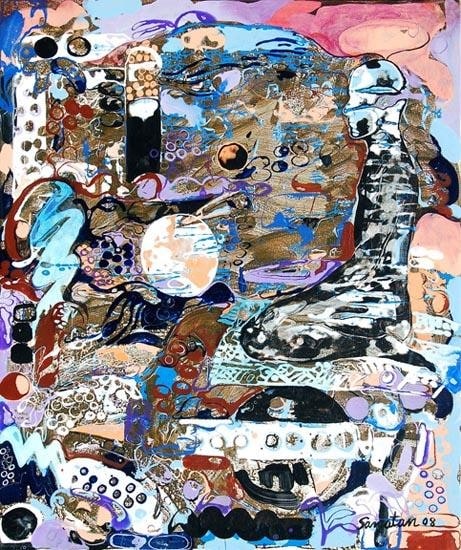 Sanatan Saha UNTITLED (MAN KNEELING) 2008 Acrylic on canvas 36 x 30 in.