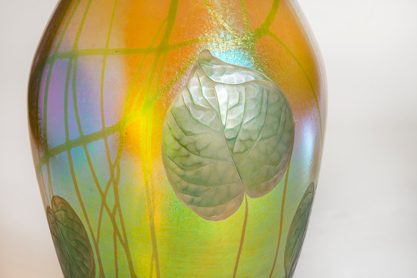 Wheel-Carved Favrile Glass Vase