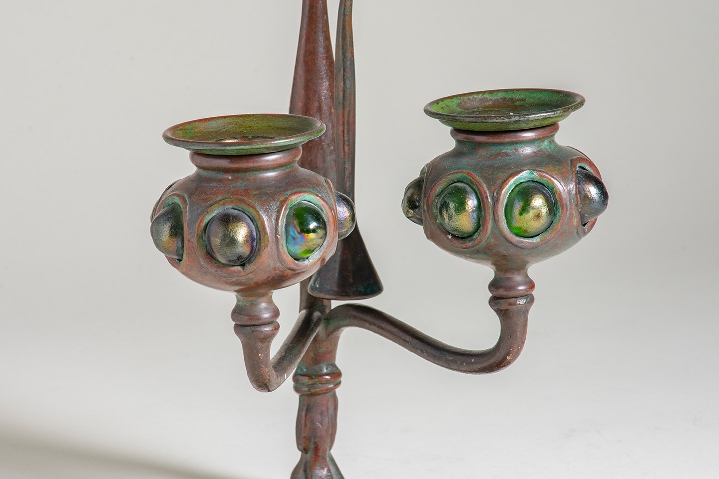 Double Candlestick with Turtle Back Jewels