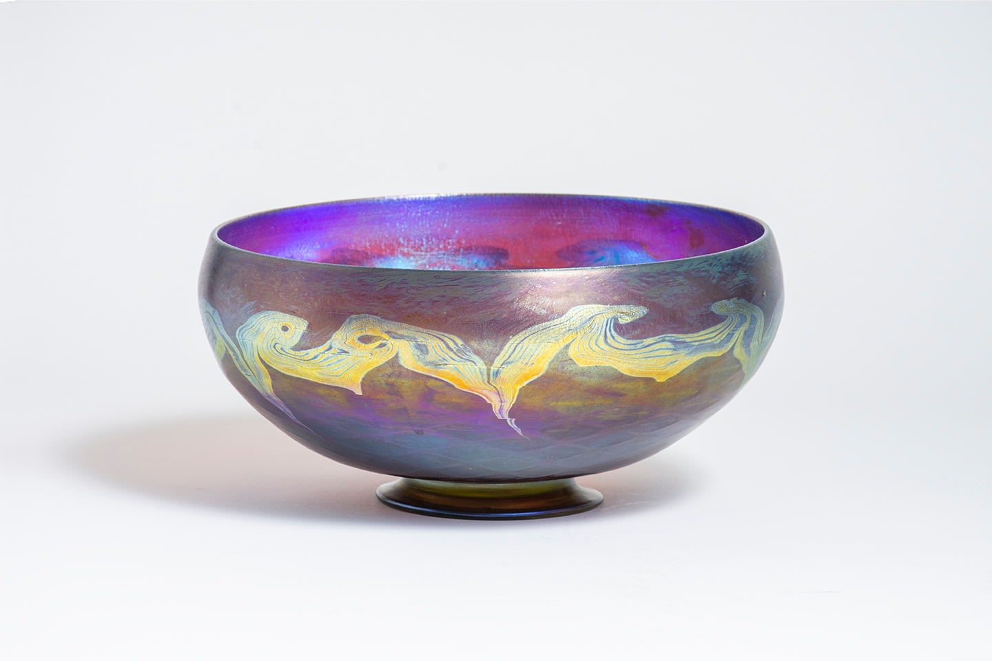 Early Decorated Favrile Glass Bowl