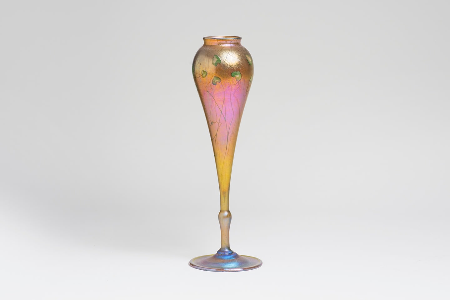 Decorated Gold Iridescent Favrile Glass Flower Form