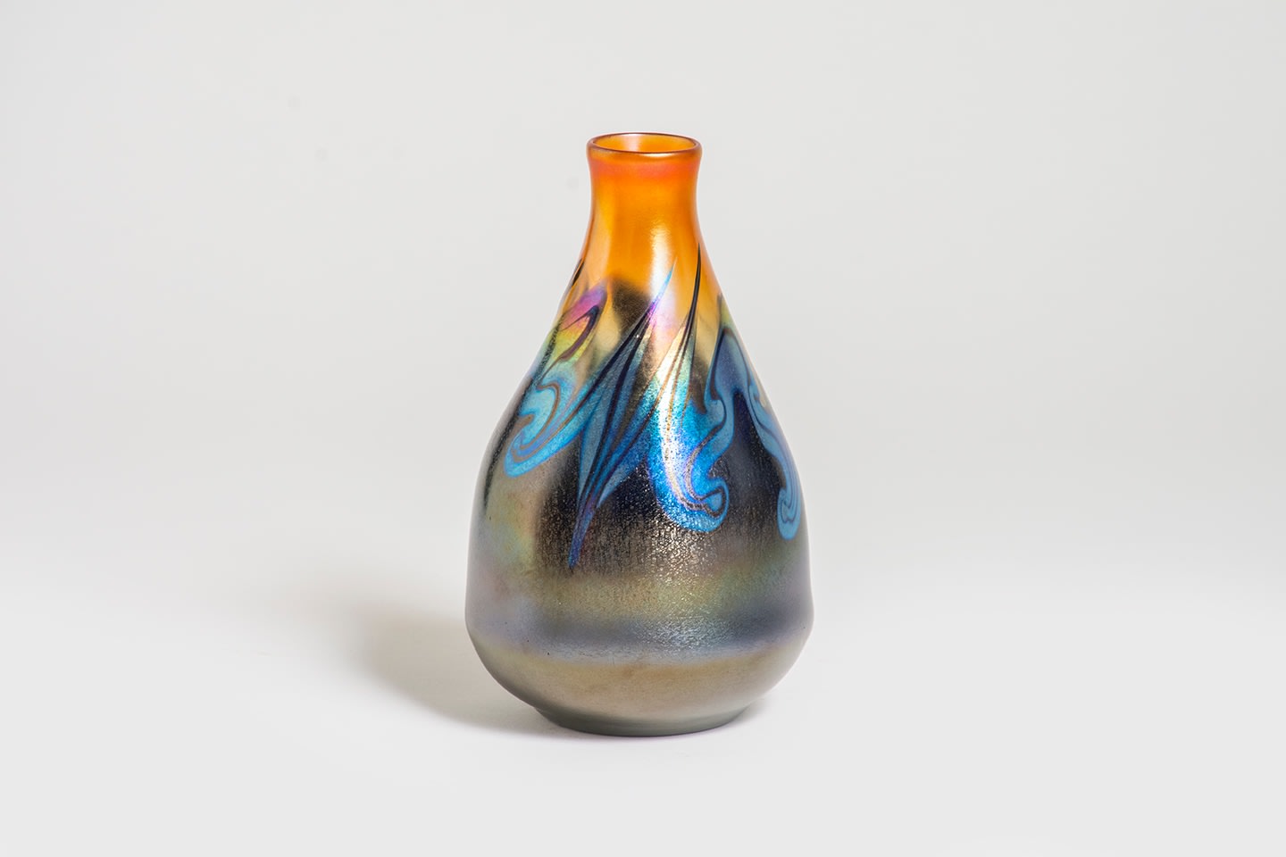 Decorated Favrile Glass Cabinet Vase