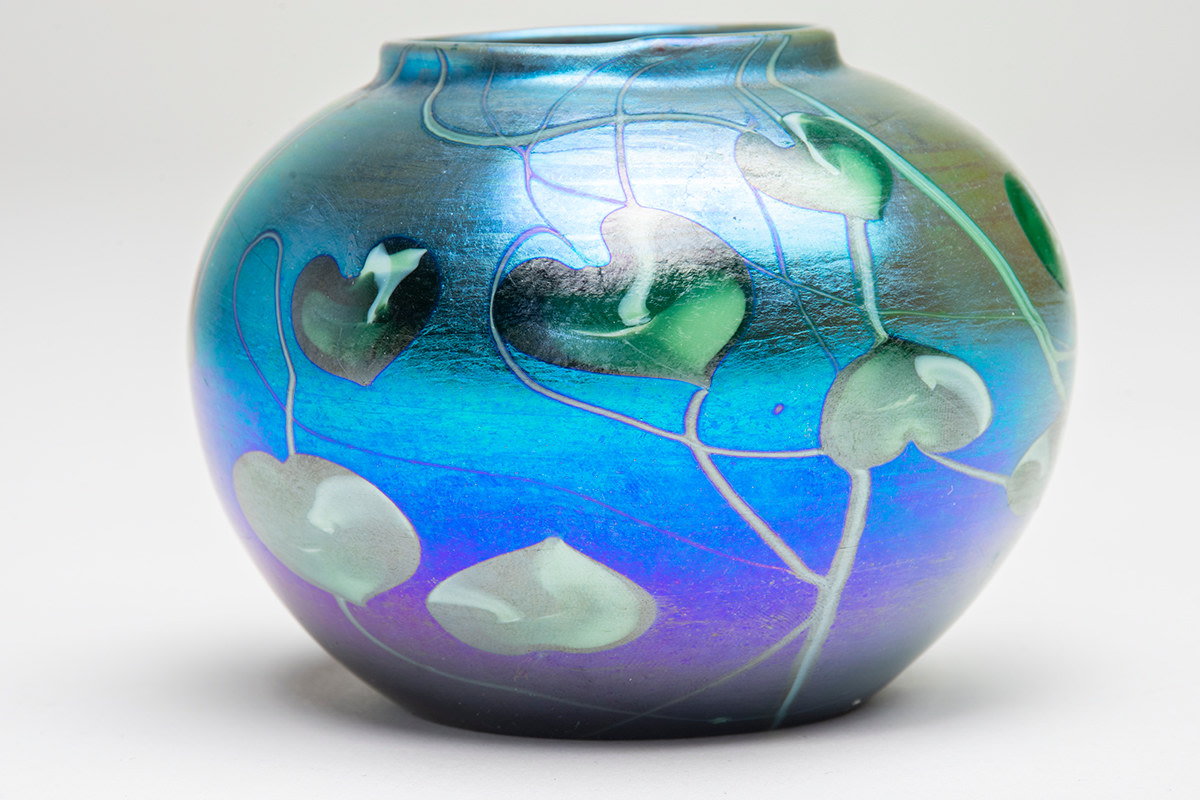 Decorated Favrile Glass Cabinet Vase