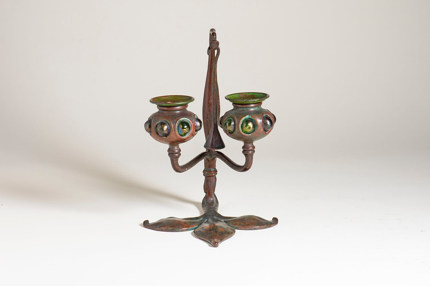 Double Candlestick with Turtle Back Jewels