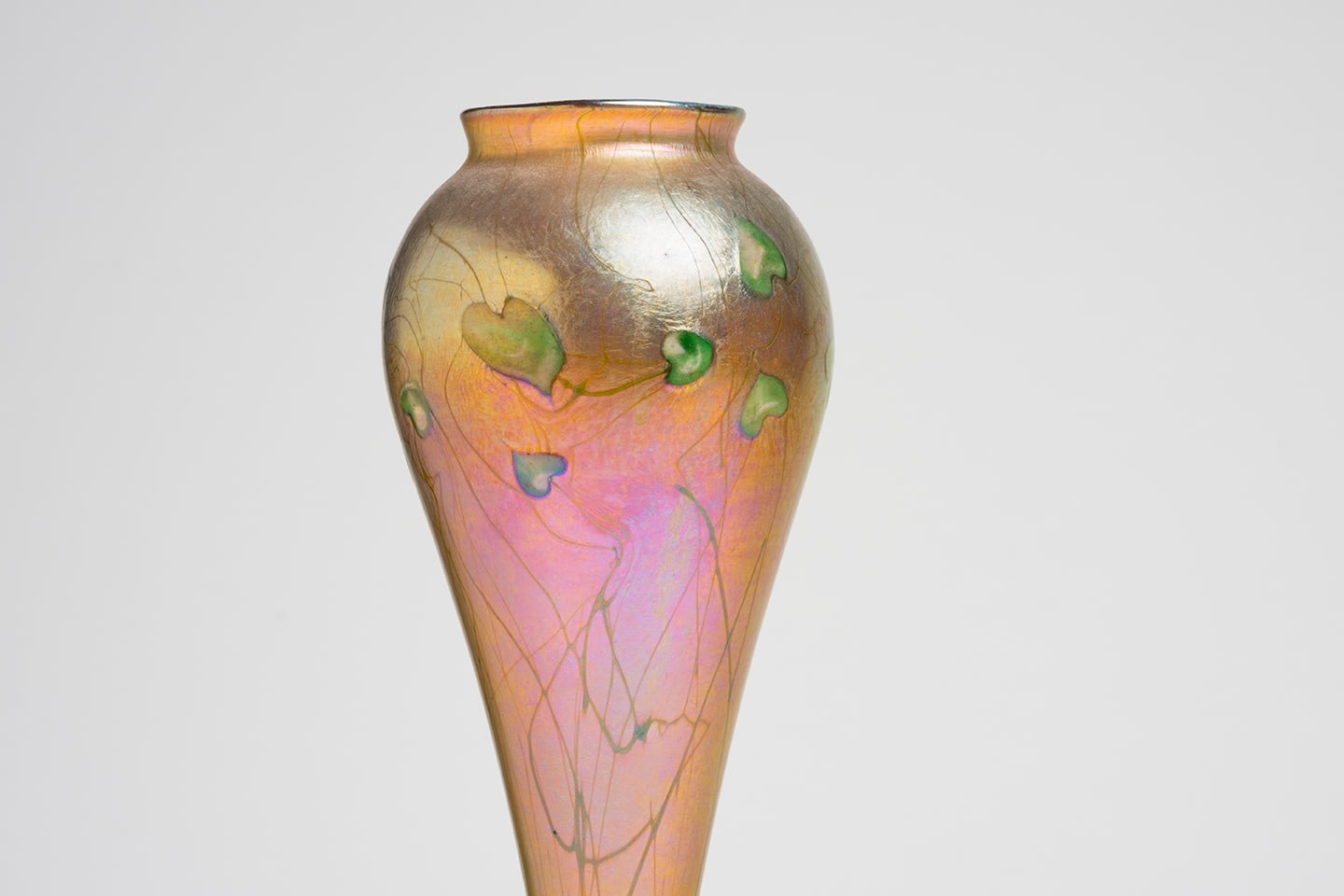 Decorated Gold Iridescent Favrile Glass Flower Form