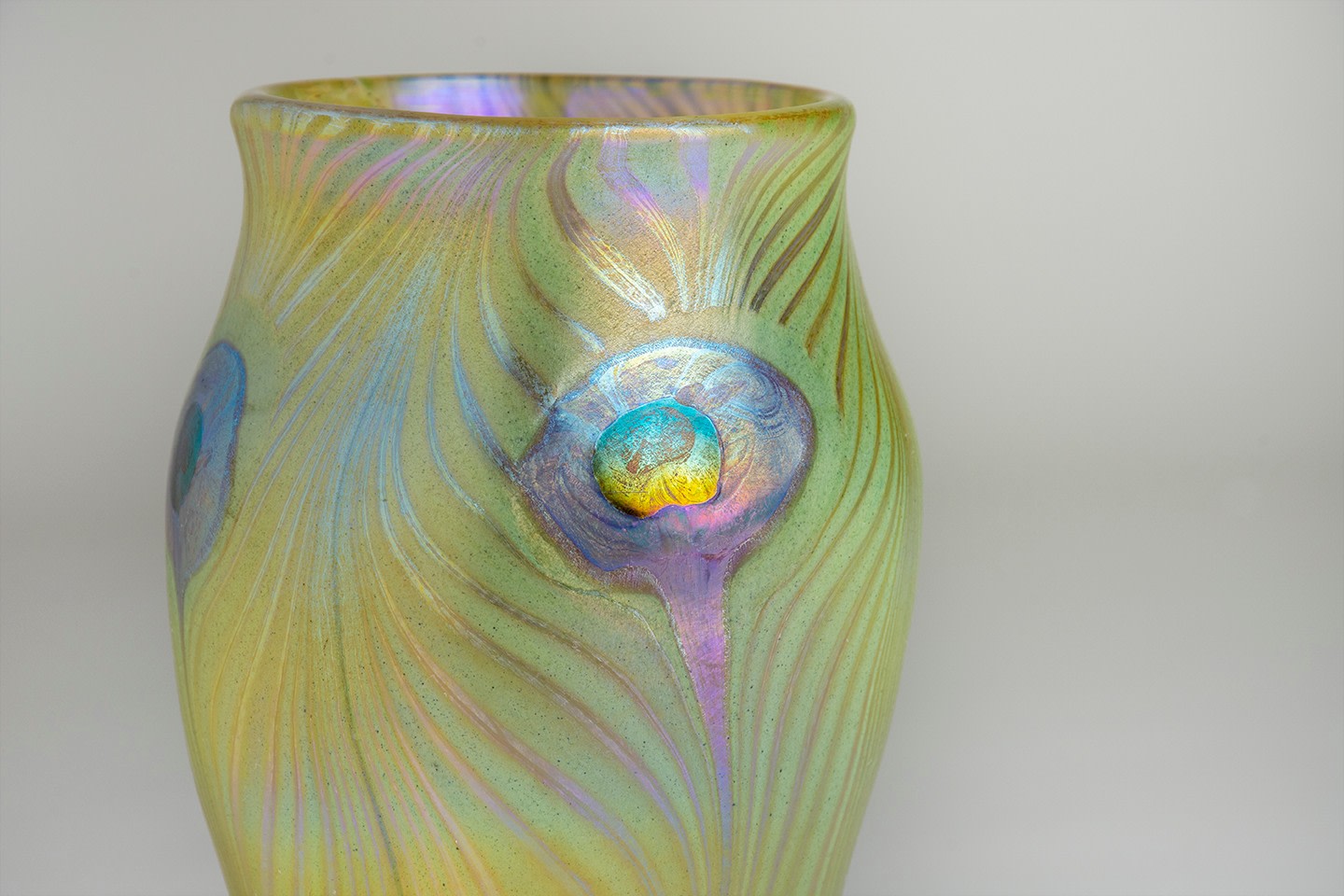 Early Favrile Glass Peacock Vase