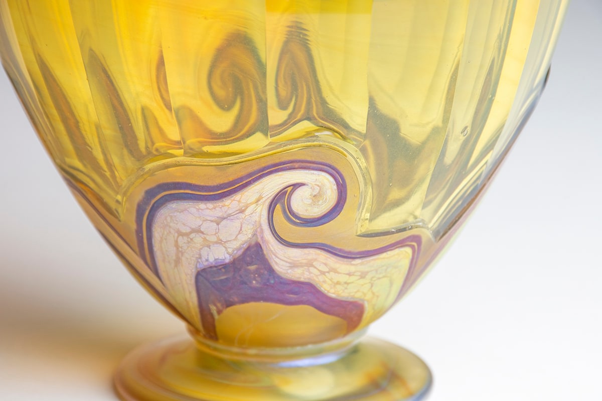 Early Faceted and Decorated Favrile Glass Vase