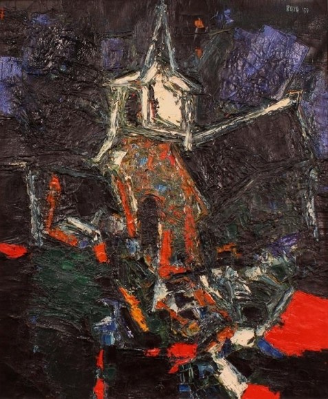 S.H. Raza Untitled (Eglise) 1959 Oil on canvas 24 x 20 in.