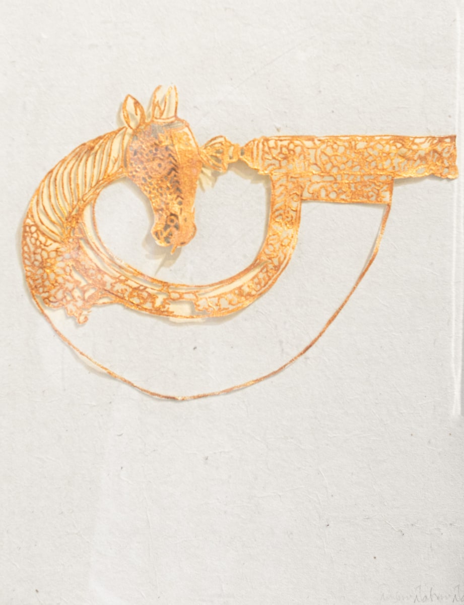 Najmun Nahar Keya Erosion 3 2025 Copper leaf on paper 17 x 12.50 in