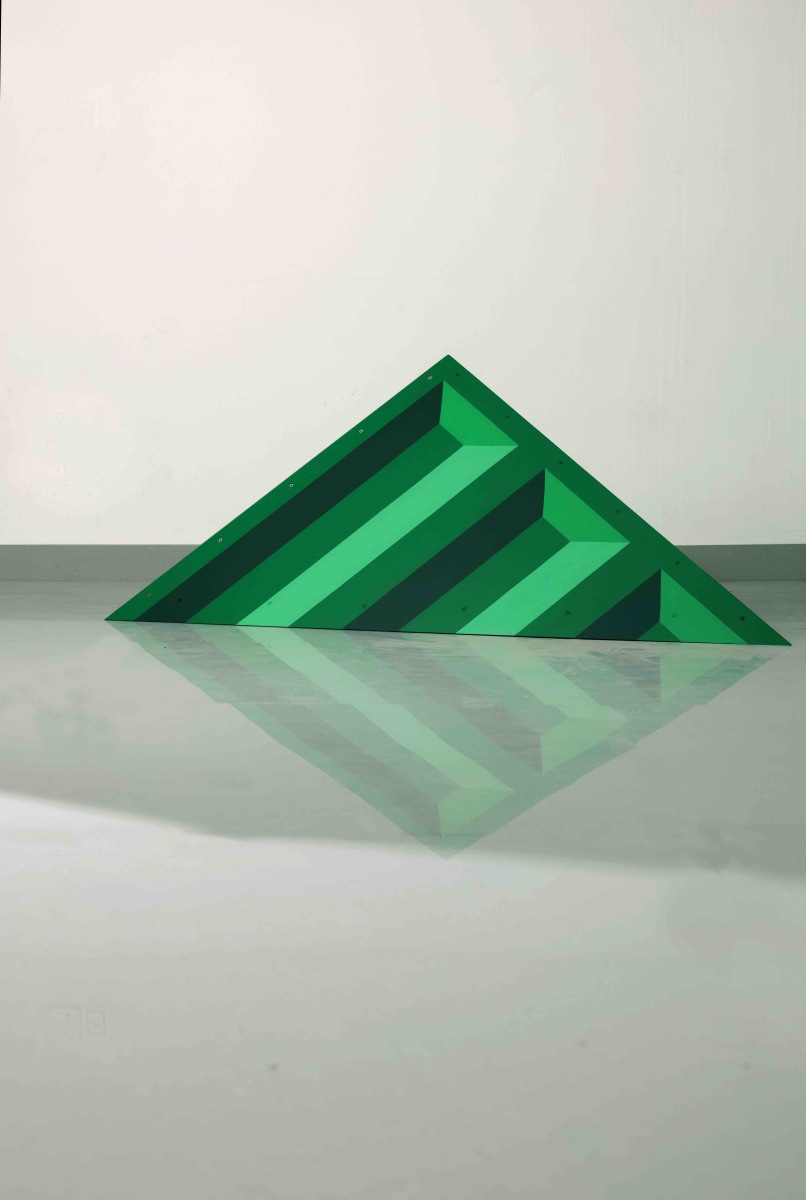 Seher Naveed  Tip 5 (Green), 2021  Painted MDF  55 x 50 in