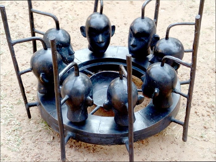 EIGHT SAMURAI 2008 Bronze 16 x 21 x 21 in.  NFS