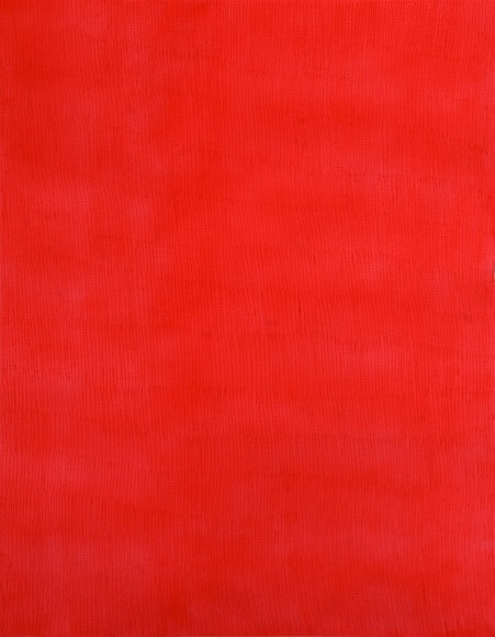Mohammed Kazem Untitled (Red) 2015 Acrylic on scratched paper 58 x 44.5 in.