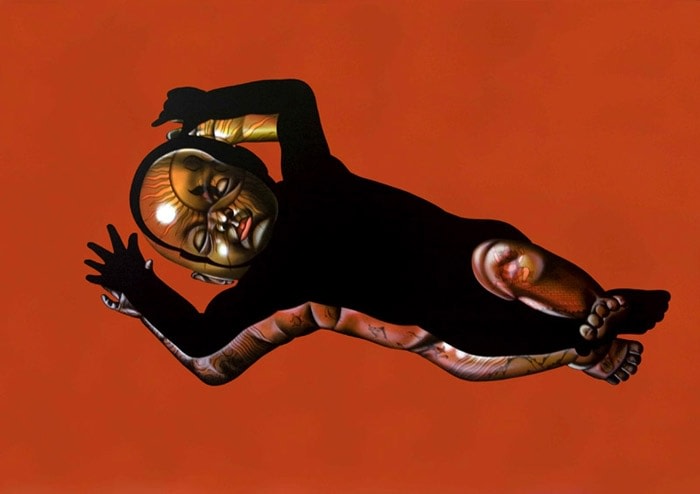 VISARJAN 2008 Oil and acrylic on canvas 84 x 120 in.