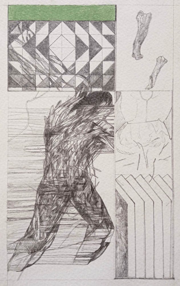 Swagata Bhattacharyya Work No.5E (Untitled), 2022 Graphite and colored pencil on paper 8.27h x 5.83w in