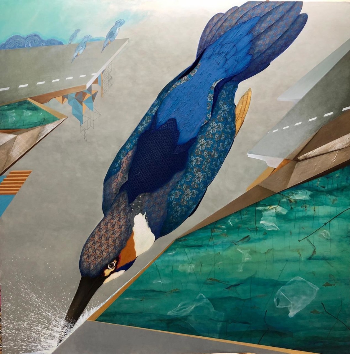 Jagannath Panda (b.1970)  The Urban-pecker, 2019  78h x 78w in