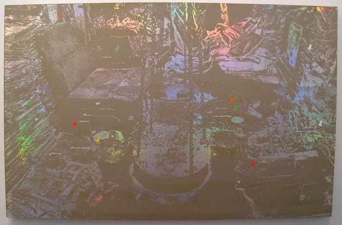 Justin Ponmany RADDI 2009 Acrylic on canvas 75.25 x 48 in.