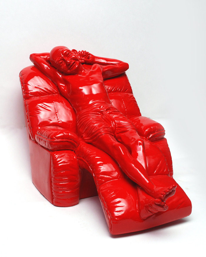 Debanjan Roy India Shining 10 (Gandhi on Reclining Chair), 2009 Fiberglass and automotive paint 18h x 10w x 10d in