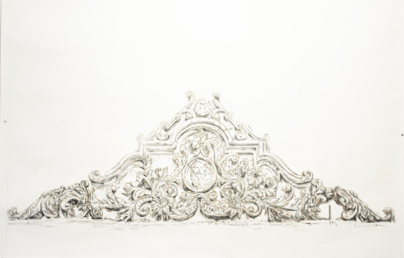 Najmun Nahar Keya Corinthian Dhaka (38) 2025 Drawing, graphite, gold leaf 55 x 39 in