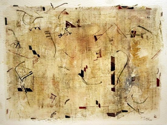 Ganesh Haloi EXPLORATION IN WHITE 3 2005 Mixed media on paper 22 x 30 in