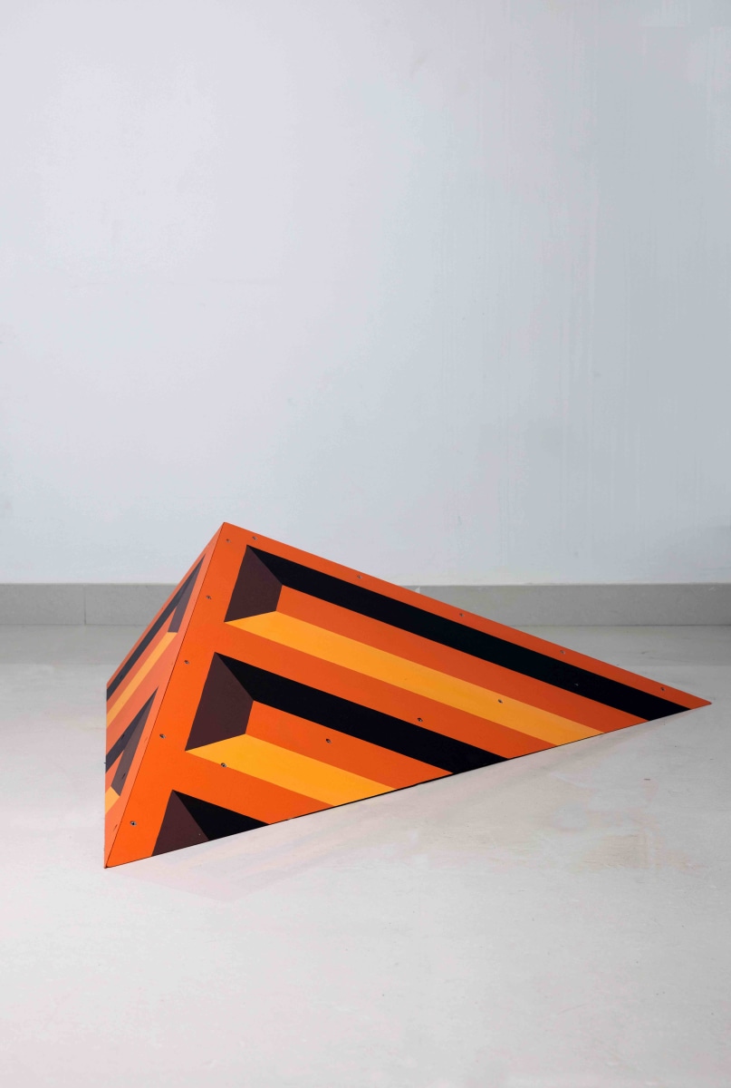 Seher Naveed  Tip 7 (Orange), 2021  Painted MDF  53 x 45.25 in