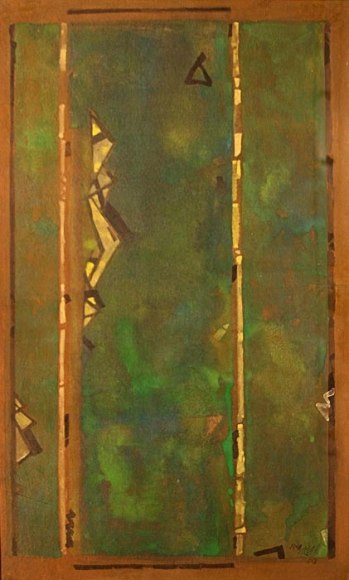 Ganesh Haloi VERDANCY 3 Mixed media on board 30 x 18 in