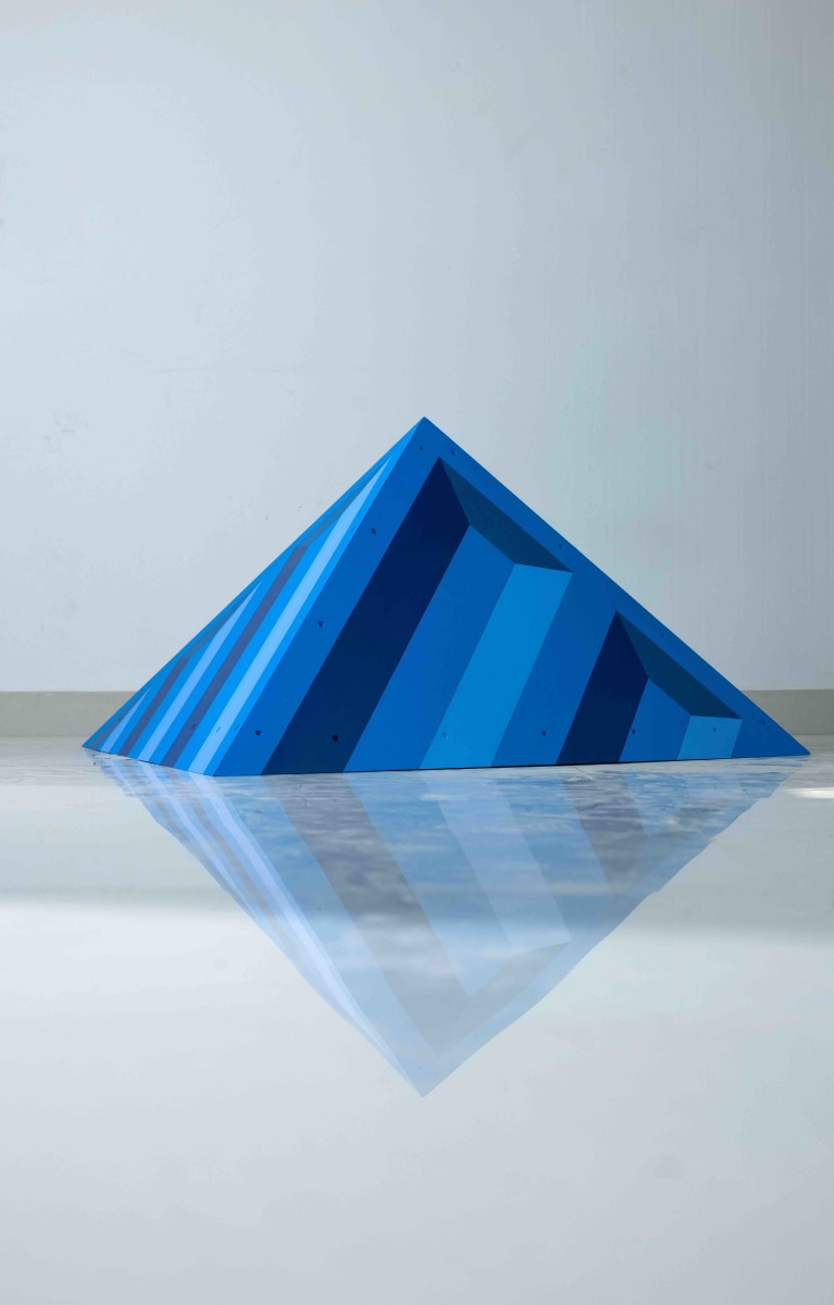 Seher Naveed  Tip 6 (Blue), 2021  Painted MDF  53 x 42.5 in